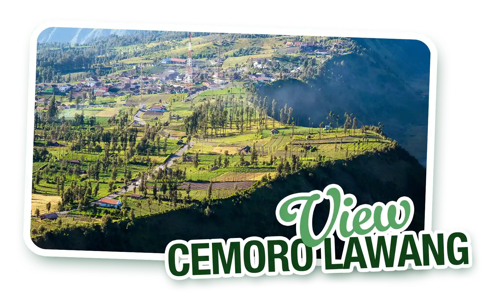 Deretan penginapan dan homestay di Cemoro Lawang, desa di tepi kaldera Bromo